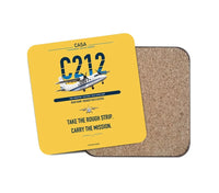 Thumbnail for CASA C-212-400 Aviocar design on yellow 1 piece coaster