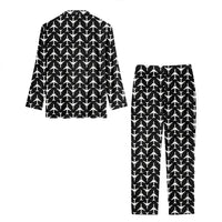 Thumbnail for Perfectly Sized Seamless Airplanes Black women button pajamas - view 3
