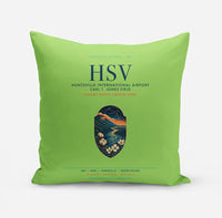 Thumbnail for Huntsville International Airport (HSV) design on light green pillow