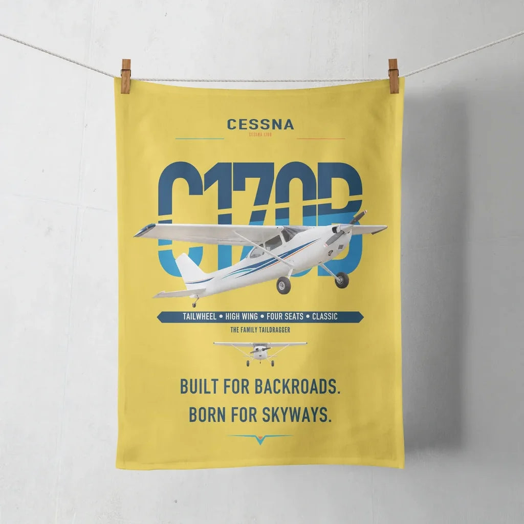 Cessna 170B design on yellow towel