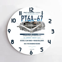 Thumbnail for PT6A-67 design on white no frame wall clock