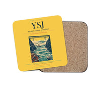 Thumbnail for Saint John Airport (YSJ) design on yellow 1 piece coaster