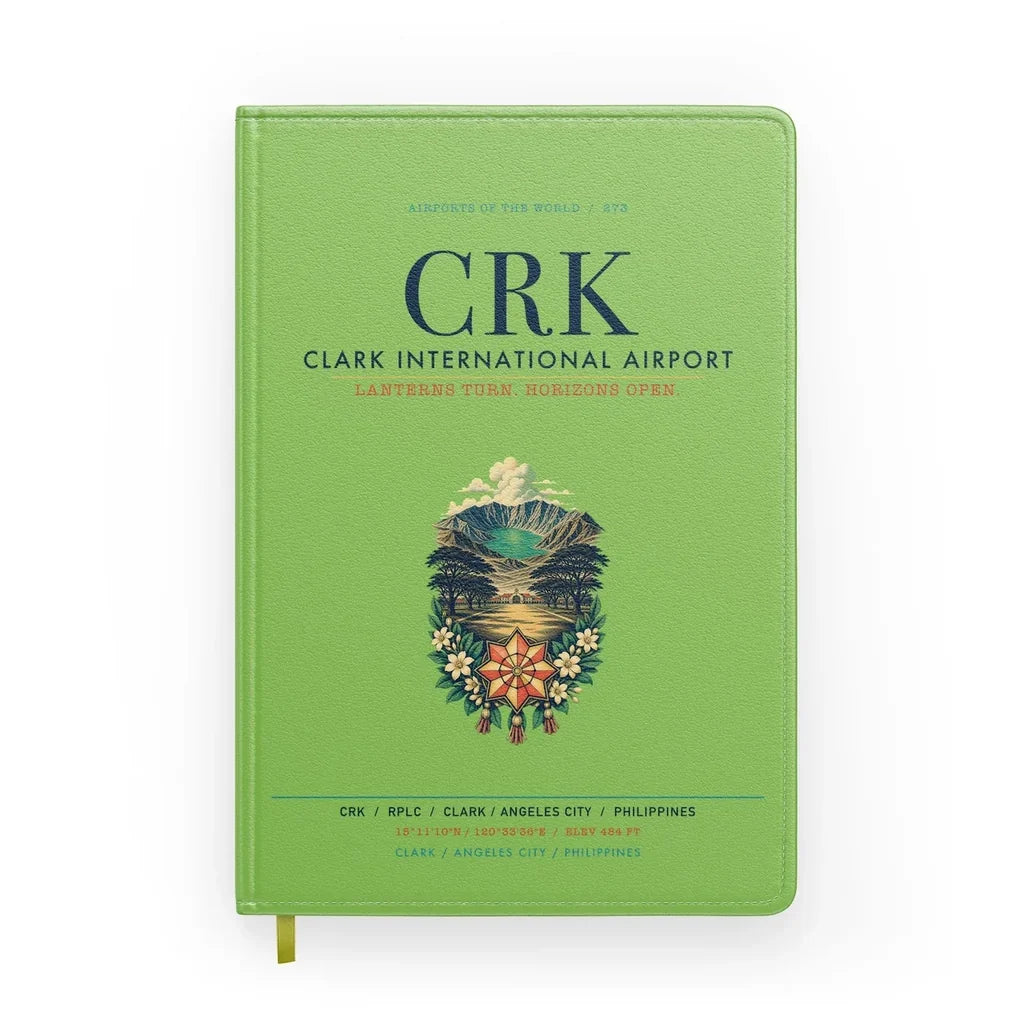 Clark International Airport (CRK) design on light green notebook