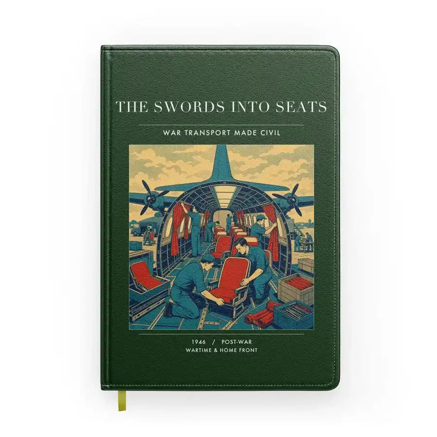 VINTAGE G4538 - The Swords Into Seats - Designed Notebooks design on darkgreen