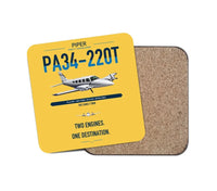 Thumbnail for Piper PA-34-220T Seneca V design on yellow 1 piece coaster