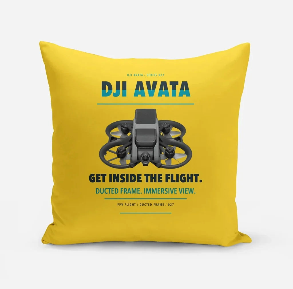 DJI Avata design on yellow pillow