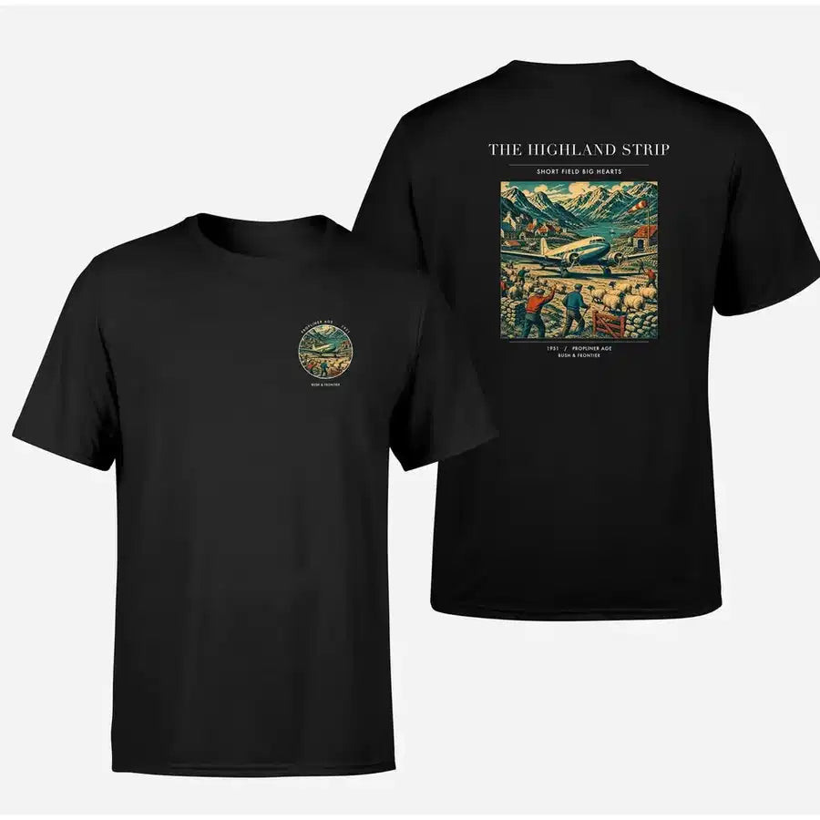VINTAGE G4097 - The Highland Strip - Double-Side T-Shirt design on black double side t shirt