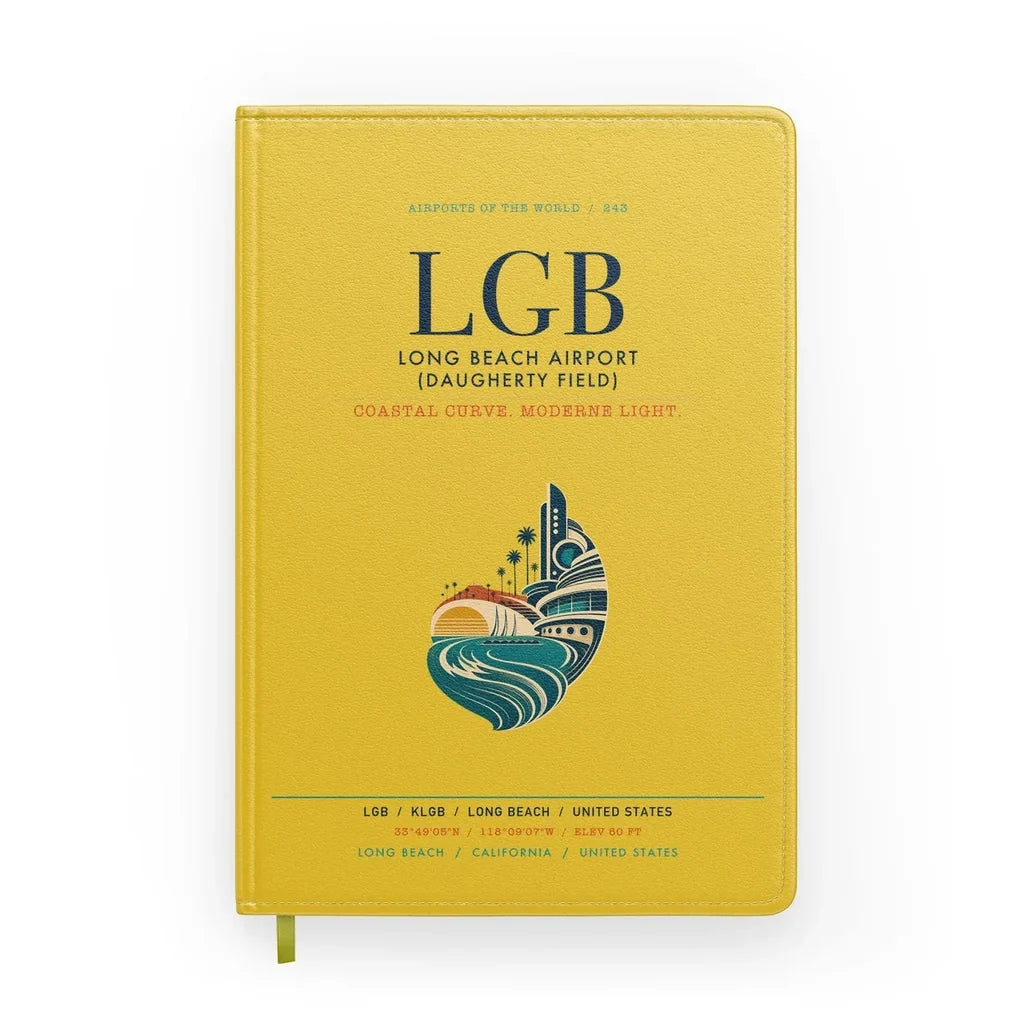 Long Beach Airport (Daugherty Field) (LGB) design on yellow notebook