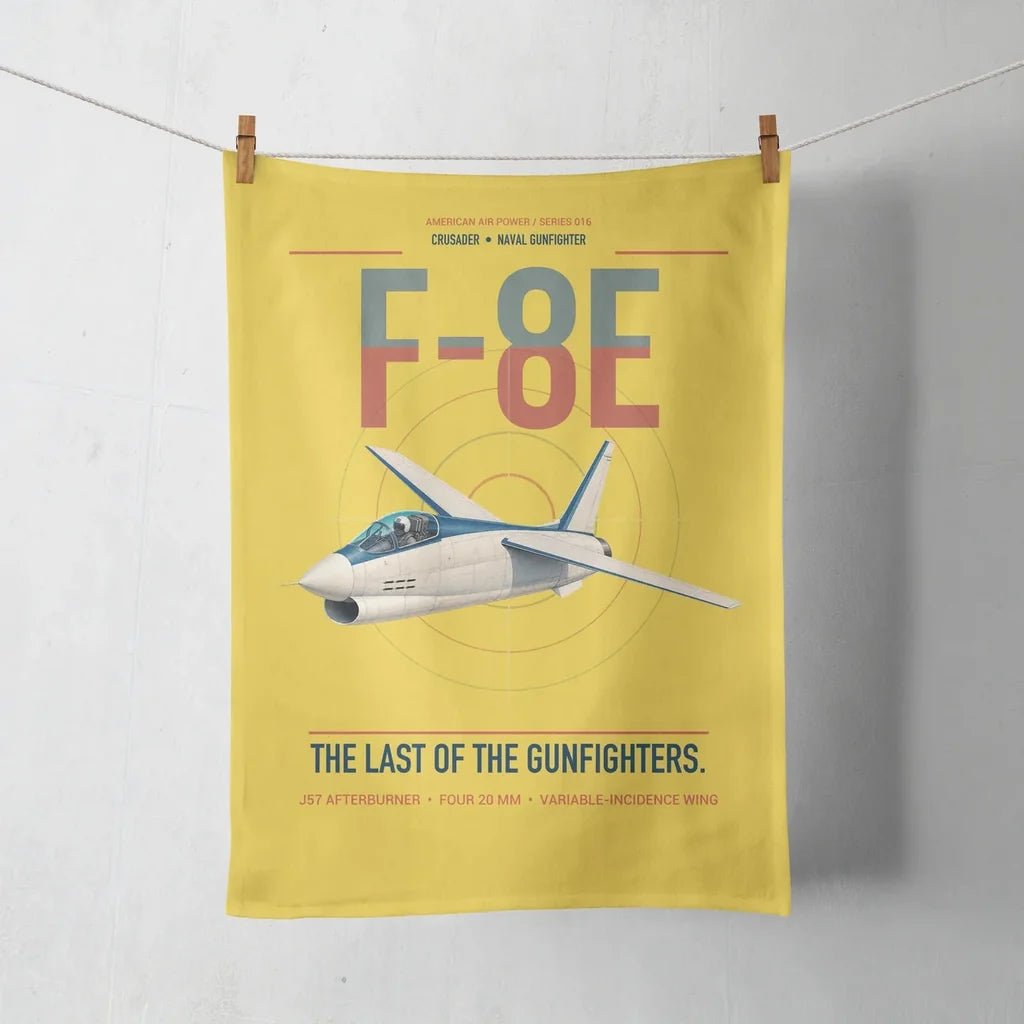 F-8E Crusader design on yellow towel