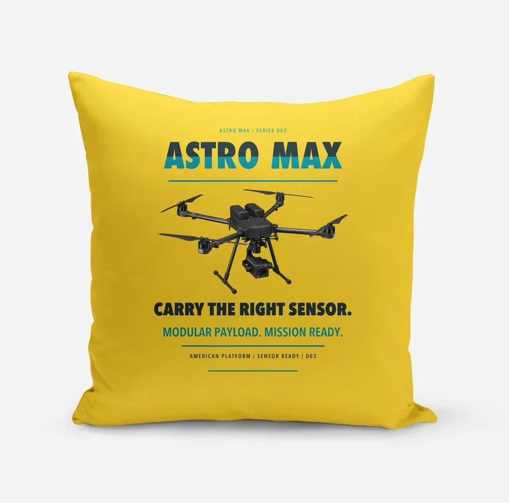 Freefly Astro Max design on yellow pillow