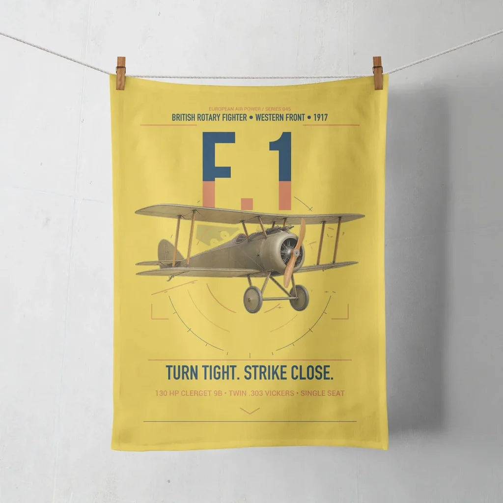 Sopwith Camel F.1 design on yellow towel