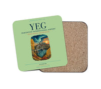 Thumbnail for Edmonton International Airport (YEG) design on light green 1 piece coaster