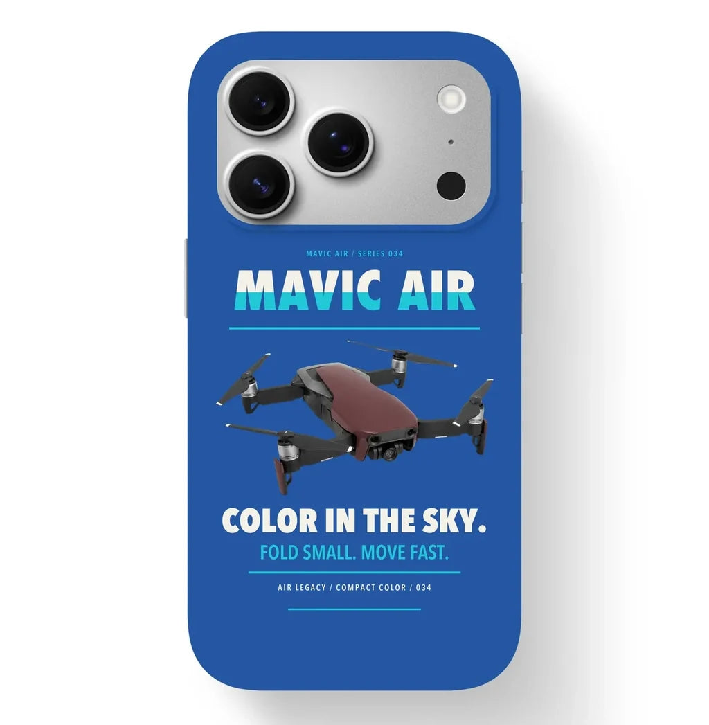 DJI Mavic Air Case design on blue iphone case