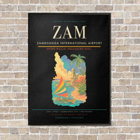 Thumbnail for Zamboanga International Airport ZAM vertical canvas print - framed - black background
