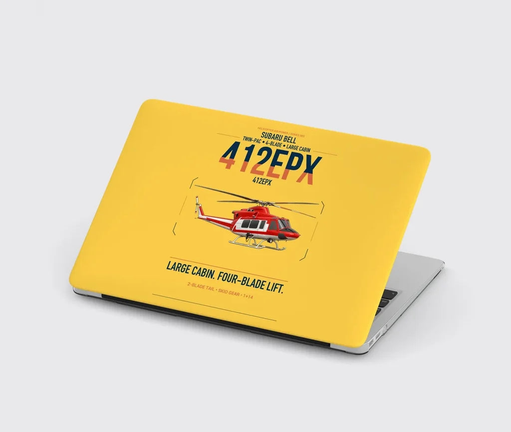 SUBARU Bell 412EPX design on yellow MacBook case