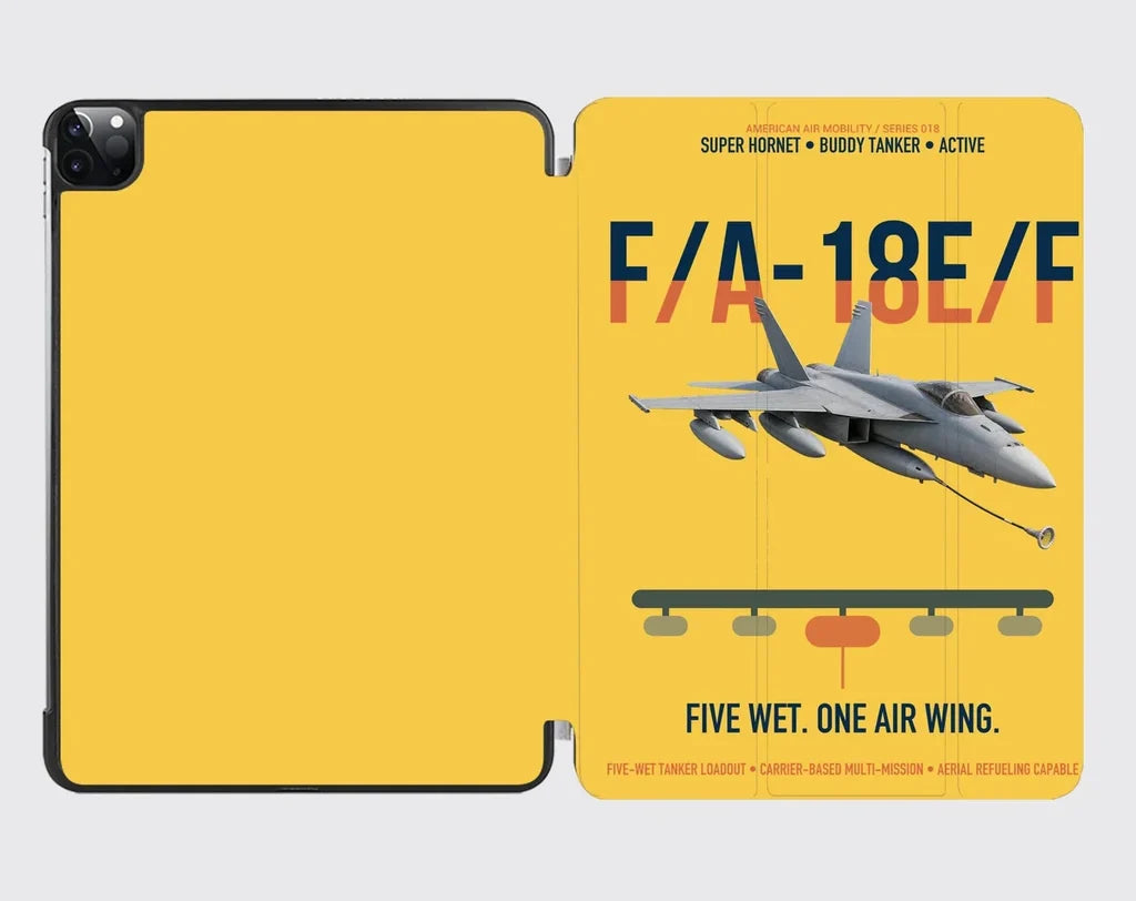 F A-18E F Buddy Tanker design on yellow ipad tablet case