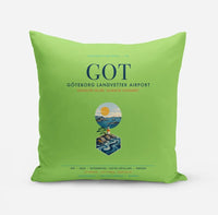 Thumbnail for Göteborg Landvetter Airport (GOT) design on light green pillow