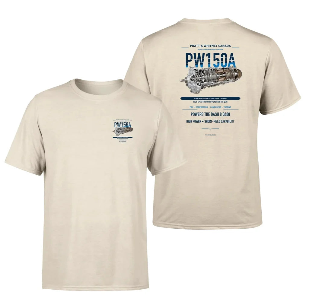 PW150A design on beige t shirt
