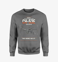 Thumbnail for Sikorsky CH-53E Super Stallion design on gray sweatshirt