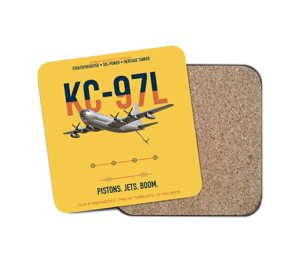 KC-97L STRATOFREIGHTER design on yellow 1 piece coaster
