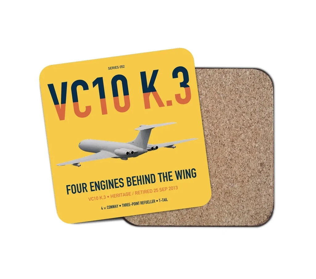 Vickers VC10 K.3 design on yellow 1 piece coaster