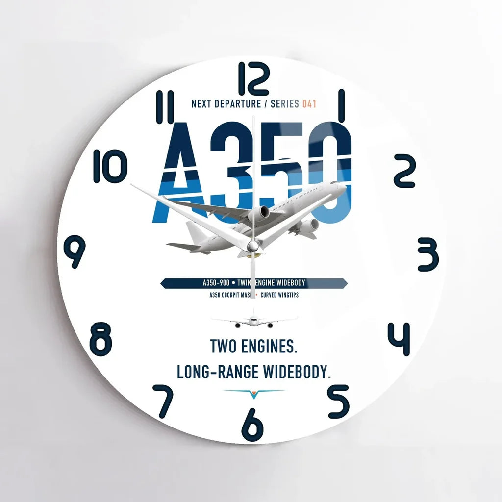 Airbus A350-900 design on white no frame wall clock