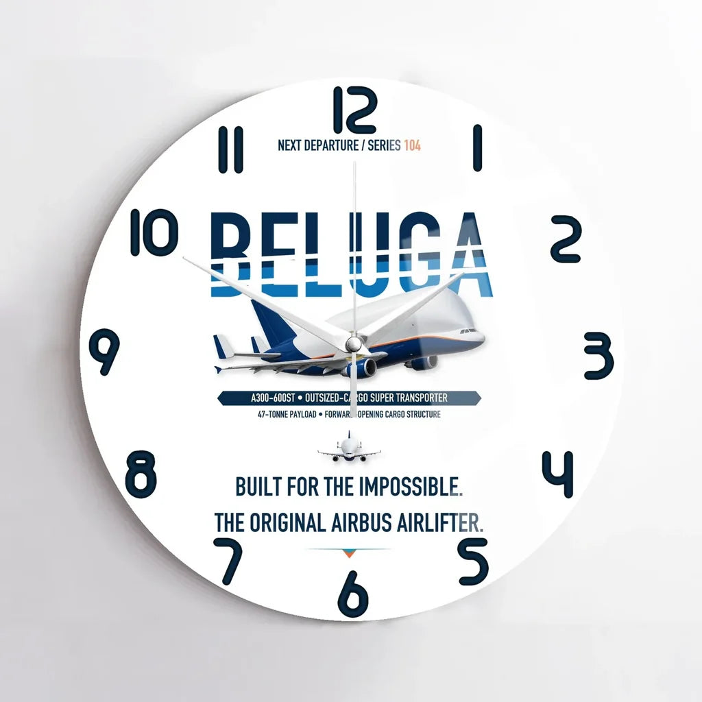 Airbus A300-600ST BelugaST design on white no frame wall clock