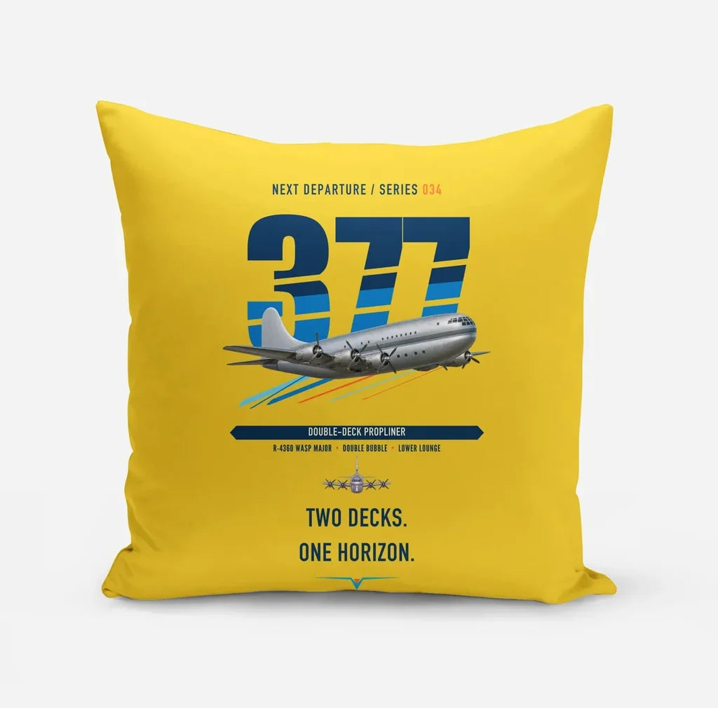 Boeing 377 Stratocruiser design on yellow pillow