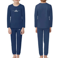 Thumbnail for Sukhoi Superjet 100 Silhouette children pajamas - Dark Blue