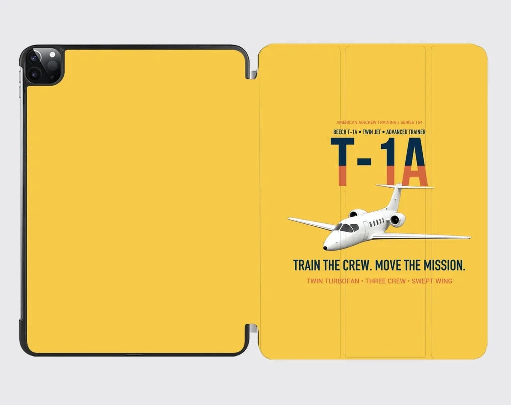 T-1A Jayhawk Advanced Jet Trainer design on yellow ipad tablet case