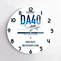 Thumbnail for Diamond DA40 design on white no frame wall clock