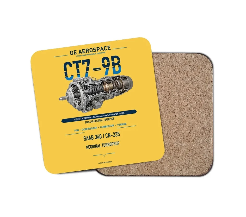 CT7-9B design on yellow 1 piece coaster