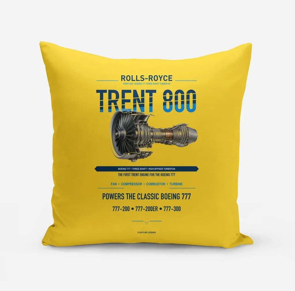 TRENT 800 design on yellow pillow