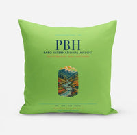 Thumbnail for Paro International Airport (PBH) design on light green pillow