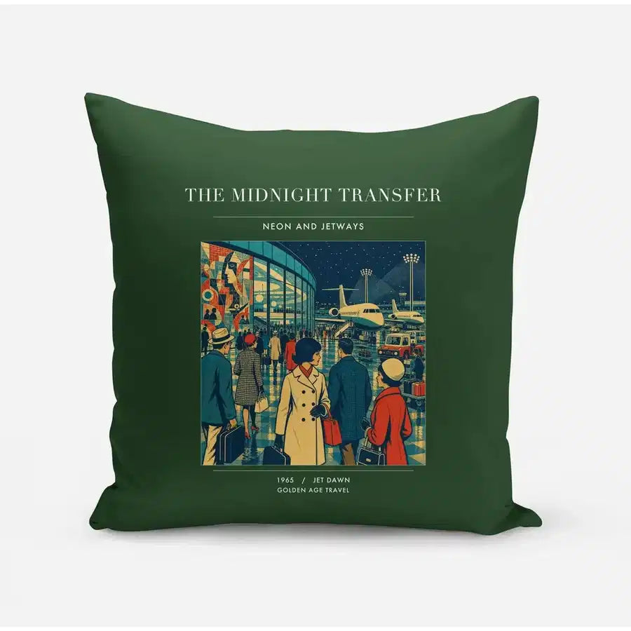VINTAGE G4117 - The Midnight Transfer - Designed Pillows design on darkgreen