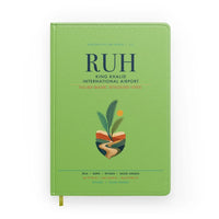 Thumbnail for King Khalid International Airport (RUH) design on light green notebook