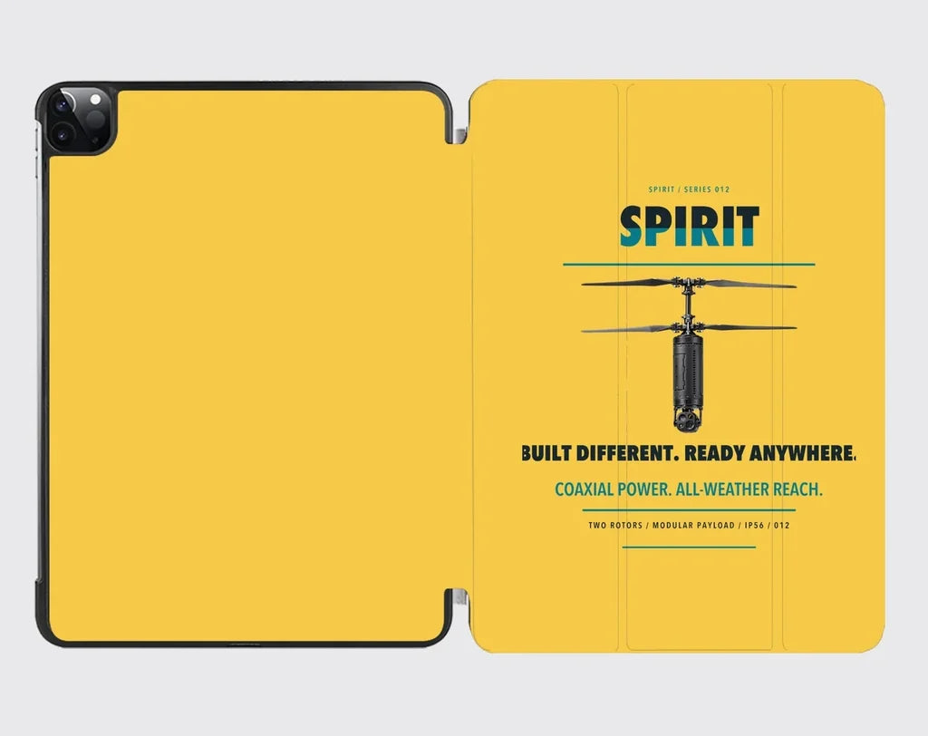 Ascent AeroSystems Spirit design on yellow ipad tablet case