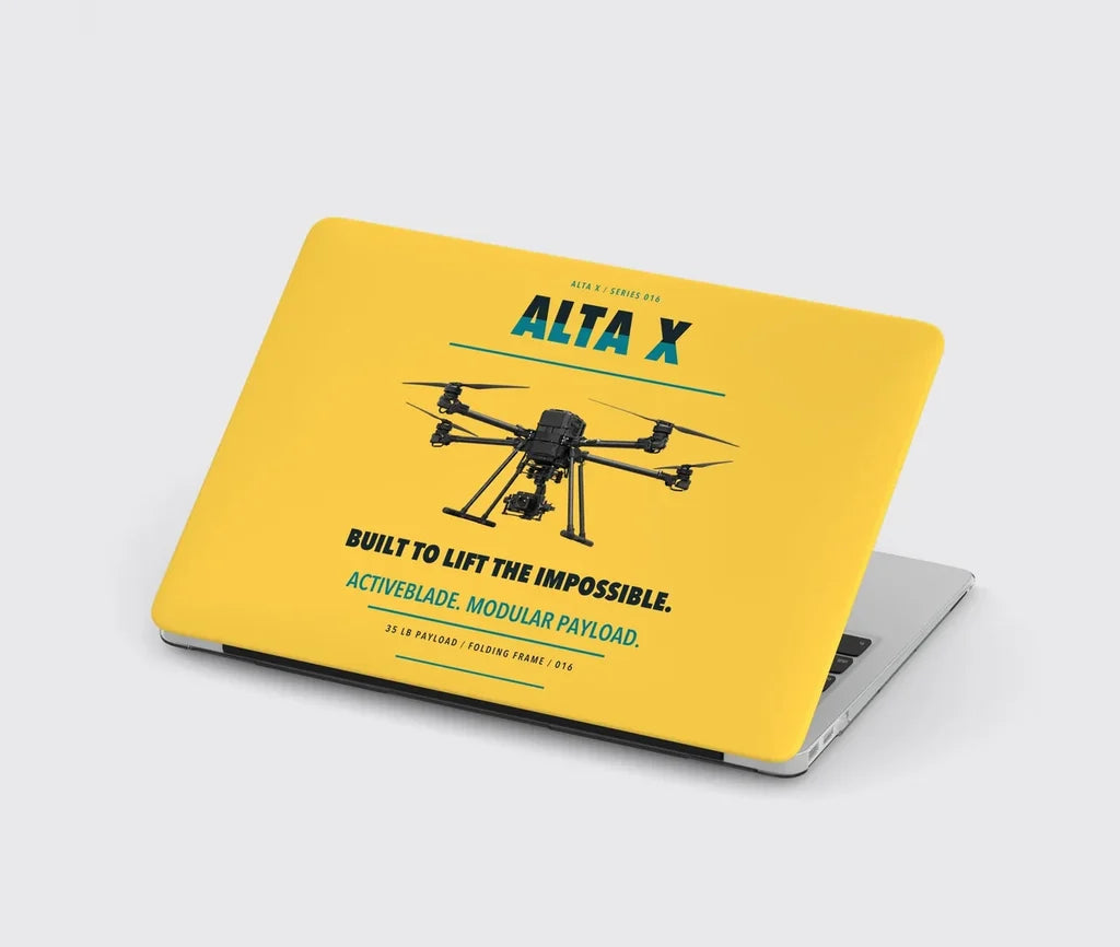 Freefly Alta X design on yellow MacBook case