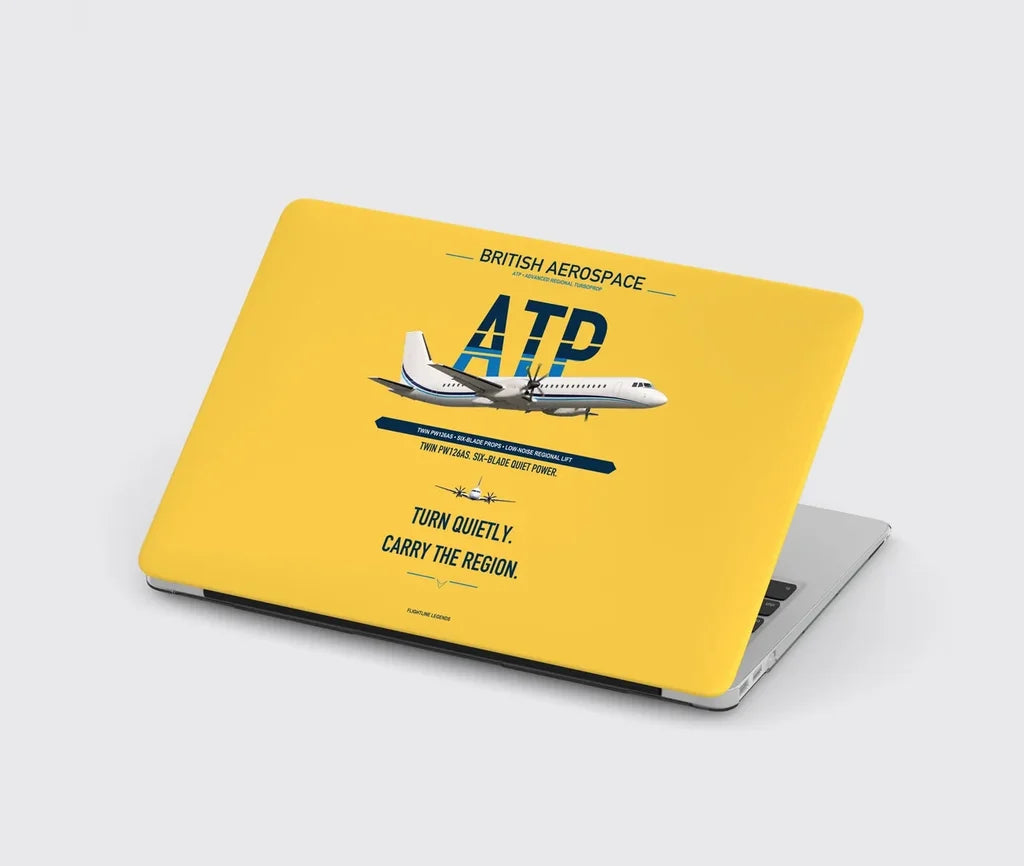British Aerospace ATP design on yellow MacBook case