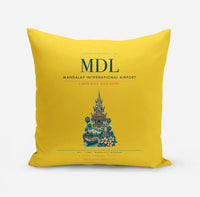 Thumbnail for Mandalay International Airport (MDL) design on yellow pillow