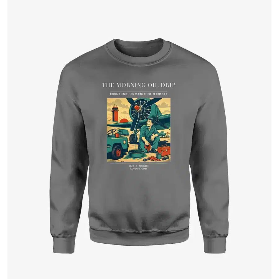 VINTAGE G4266 - The Morning Oil Drip - Designed Sweatshirts design on gray