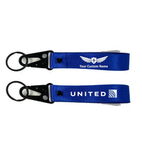 Thumbnail for United Airlines Hawk-shaped key chain, Blue+NAME
