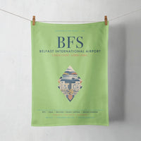 Thumbnail for Belfast International Airport (BFS) design on light green towel