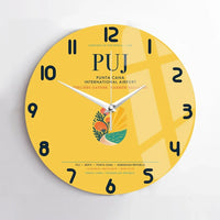 Thumbnail for Punta Cana International Airport (PUJ) design on yellow no frame wall clock