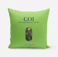 Thumbnail for Goa International Airport Dabolim (GOI) design on light green pillow