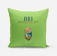 Thumbnail for Bari Karol Wojtyła Airport (BRI) design on light green pillow
