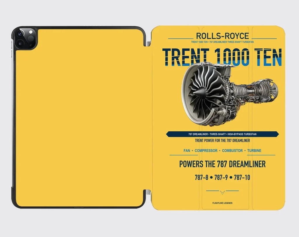 TRENT 1000 TEN design on yellow ipad tablet case