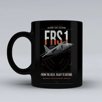Thumbnail for British Aerospace Sea Harrier FRS.1 design on black ceramic mug, double-side print