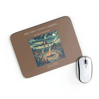 Thumbnail for VINTAGE G4327 - The First Night Landing - Designed Mouse Pads design on brown rectangle
