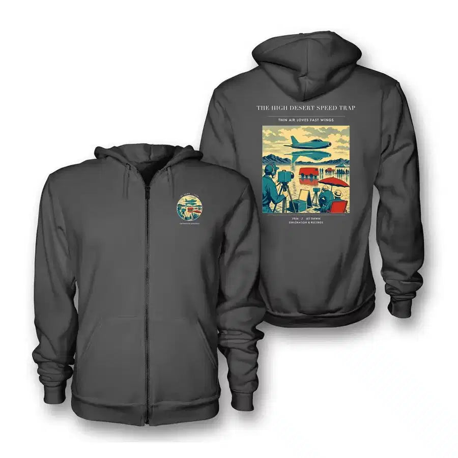 VINTAGE G4295 - The High Desert Speed Trap - Premium Zipped Hoodie design on darkgray